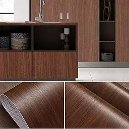 wolpin Pvc Wall Stickers Furniture Solid Wallpaper Wood (45 X 600 Cm) Door, Diy Vinyl, Almirah, Shelf Liner, Table Top, Wardrobe, Kitchen Cupboard Decal, Mahogany Brown-image-6