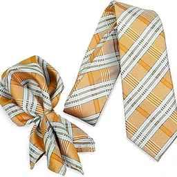 peluche Mod Show Mustard Neck Tie & Pocket Square Set for Men-picture-11