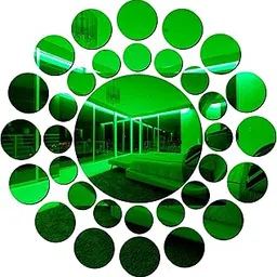 Decor Kafe Acrylic 3D Abstract Circle Decorative Acrylic Mirror Wall Sticker(Green)-picture-18
