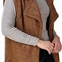 pp vastram Stylish Winter Shrug for Women's, Shrug for Women's, Winter Wear Sleeveless Shrug for Women's, Woolen Shrug (L, Brown)-picture-35