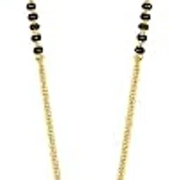 B Celestial | Modern Mangalsutra | CZ Diamond | Teardrop Pendant | Black Beads Chain | Traditional Fusion-picture-19