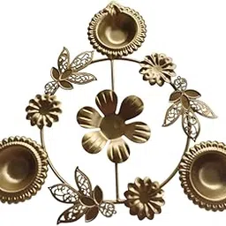 Advikart Diwali Decorative - Flower Urli Metal Showpiece | Festival Home Décor Items for Pooja Room, Living Room | Traditional Handcrafted Metal Art for Diwali Decoration | Gold-picture-22