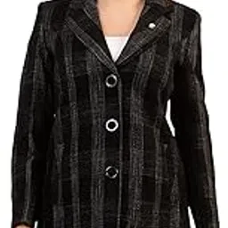twenty me Winter Wear Casual Wear Outdoor Wear Chenille Checked Notch Lapel Full Sleeve Women's Coat (4379)-picture-26