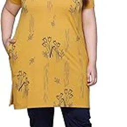 rysh Women's Plus Size Longline T-Shirt with Ethnic Print, Side Slits Pockets-picture-30