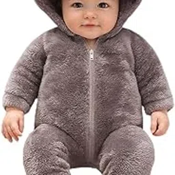 AAKRITI NewBorn Baby Clothes Spring Babies Romper With Ears hooded Cute Climbing Jumpsuit With Zipper-picture-12