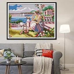 MYADDICTION Stamped Cross Stitch Kit Embroidery Crafts 14CT Aida Cloth - Pretty Girl Pattern-picture-49