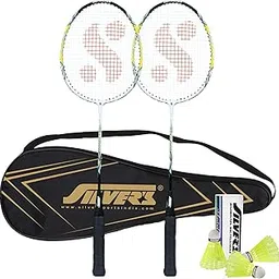 Silver's Aluminium Defender Badminton Kit (2 Racquets with Full Cover, 1 Box Plastic Shuttlecock Pack of 3)(Yellow/White)-picture-34