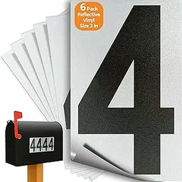 iSYFIX Black Vinyl Numbers 4 (Four) Stickers - 6 Pack 3 inch - Premium Decal, White Background & Pre-Spaced for Mailbox, Signs, Window, Door, Cars, Trucks, Home, Business, Address, Indoor & Outdoor-image-26