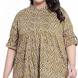 indietoga Women's Cotton Printed Casual Long Tunic Tops (Plus Sizes 2XL to 7XL)-picture-35
