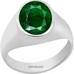 s kumar gems & jewels 6.25 Ratti Original Certified Emerald Stone (Panna Stone) Sterling Silver Ring for Astrological Purpose-picture-10