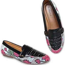 kanvas Printed Loafers for Women - Comfortable Casual Slip On Shoes - Canvas & Vegan Leather - Stylish Fashion Moccasins for Casual Wear - Lightweight - Gond Art Designer Footwear-picture-20