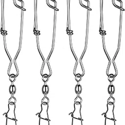 AGOOL Longline Fishing Snap Clips, 4pcs Floatline Tuna Clips with Crane Swivel Duo Lock Snap Stainless Steel Fishing Snap Clip Branch Hangers for Tuna Shrimping Fishing-picture-44