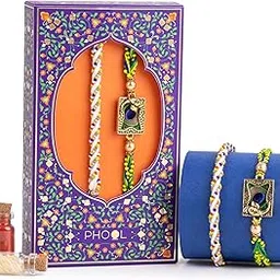 phool luxury incense Phool Mayur Rakhi Combo for Brother | Designer Morpankh & Moti Mayur Set | Elegant Rakhis with Roli Chawal | Unique Rakhi set for Brother-picture-42
