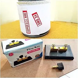 COPPER Connecting Wire Cotton Insulated (100 gm) & ONE WAY PLUG KEY (Brass) for School Science lab Physics lab Experiments/Practicals-picture-26