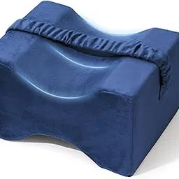 HOMBOX Knee Pillow for Side Sleepers, Memory Foam Leg Pillow Wedge Cushion for Side Sleeper, Sciatica, Pregnancy, Hip & Back Pain Relief - Washable Cover, Royal Blue I X12-picture-29