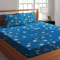 T tungol Super Soft All Round (Elastic Fitted) Single Bed Bedsheet with 1 Pillow Cover- 4 Feet x 6 Feet - 48 Inches x 72 Inches x 6 Inches-Single-picture-28