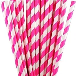 ASTRELLA Straight Drinking Straws | Pink, Pack of 50 | Eco-Friendly & Durable Disposable Paper Straws for Parties, Events, and Everyday Use 8 mm-picture-54