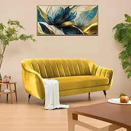 Anyse 3 Seater Sofa Set for Living Room (Yellow Colour Fabric) Premium Fabric Sofa-picture-40