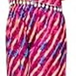 Women's Striped Jumpsuit, Purple with Blue and Orange Pattern, Sleeveless Design-picture-17