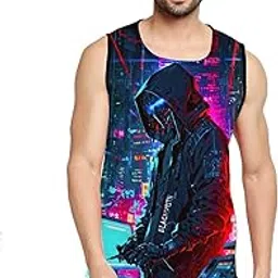 blacksmith Shadow Hacker Printed Sleeeveless Sando Tank top Gym & Street wear for Men-picture-36