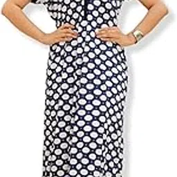 Women's Printed Regular Maxi Nighty (Blue Special)-image-0