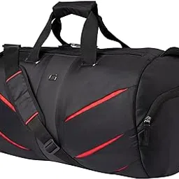 Gear Magna 40L Large Water Resistant Duffle Bag/Travel Bag/Gym Bag for Men & Women (Black - Red)-image-65