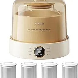 TRENDIVIBE Electric Yogurt Machine Glass Inner Container Home Use 1L Greek Yogurt Maker with 4 Cups-picture-50