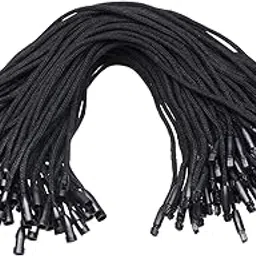 Tupalizy Black Cotton Gift Clothing Price Tag String Hanging Rope Bullet Snap Lock Pin Loop Fastener Hook Ties for Luggage Label Attachment,7.5 Inch, 100PCS-picture-26