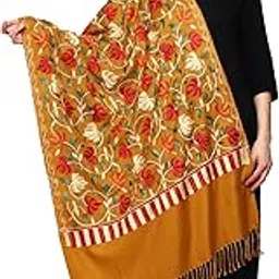 swi with label Women's Kashmiri Aari Embroidered Wool Stole-picture-26