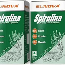 SUNOVA Spirulina Capsules – Nature’s Own Superfood and Nutritional Supplement,Spirulina for Full Body Support – 60 Capsules (Pack of 2)-picture-16