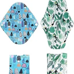 Reusable Menstrual Pads, Bamboo Cloth Pads for Heavy Flow with Wet Bag,2 Sizes Sanitary Pads Set with Wings for Women, Washable Overnight Cloth Panty Liners Period Pads-image-5