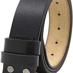 ujeavette Leather Belt Snap-on Belt Strap 1.5''(38mm) Wide Belt No Buckle Black-picture-36