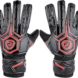 Nema NM Adult Goalkeeper Football Gloves, with Finger Guard - Black and Red - Size 8-picture-26