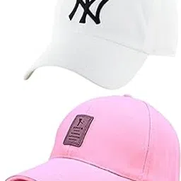fy lane Combo Boy's Girl's Caps Adjustable Strap Summer Sports Cricket Gym Dance Cotton Fashion Baseball Cap Pack 2-picture-52