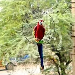 The Decorshed Poly Resin Ring Parrot for Balcony Decoration, Garden Decor, Home Decoration/Height - 36'' Inches-picture-10