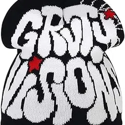 atlasease Printed Beanie Hat, Y2K Beanies Winter Hats Streetwear Skull Cap Double-Layer Knitted Beanies Warm Knit Beanie, Hip Hop Streetwear Clothing Ski Hats-picture-43