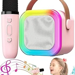 Little Finger Wireless Advance Bluetooth Singing Mike for Kids | Handheld Multi-Function Karaoke Mike | Portable Mic with Microphone HiFi Speaker | Ideal Gift - Pink-image-32