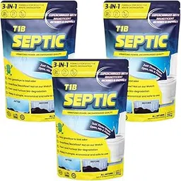 T1B Septic | 100X Powerful Formula | Rapidly Degrades Sludge, Eliminates Odour | Septic Tank Cleaning Powder Prevents Backflow & Overflow | Pack of 3 (750 gram) image 1