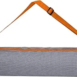 Panchtatava Yoga Mat Cover with Adjustable Shoulder Strap-Stylish Black Check-Orange Yoga Bag-picture-21