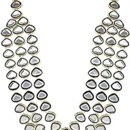 3 Layered Traditional Gold Plated Dulha Kundan Mala Maharaja Haar/Groom Necklace For Men (MLP55G)-image-30