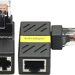 90 Degree Cat 6 Ethernet Extender Adapter, 180 Degrees Rotated RJ45 Male to Female Network 1000Mbps Adapter Connector, for Computers, Laptops, Routers - 2 Pcs image 1