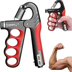 ComfortFriends Adjustable Hand Gripper (5kg–100kg) | Gripper 60kg, 100+kg | Metal Hand Gripper Combo with Counter | Hand Gripper for Strength Training (Red & Black)-picture-51