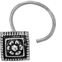 HOC® Women Sterling Silver 92.5 Nose Pin |Nose Pin Accessories For Women & Girls Fashion For Everyday Use_Silver Oxidised-image-25
