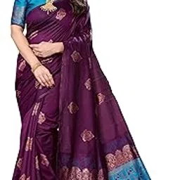 moksha trends Women's Pure Soft Kanjivaram Silk Saree | Banarasi Style Sari With Unstitched Blouse Piece| Wedding Collection-picture-12
