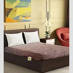 Saksham Enterprises PVC Waterproof Thin Mattress Protector That Fits Perfectly - 200 TC Double Bed Self Design Baby Plastic Sheet (Pack of 1, 6.5ft x 6.3ft) (Double Bed (6ft x 6ft), Brown)-picture-10