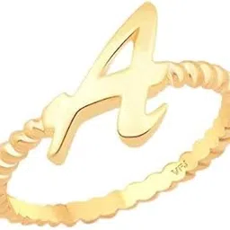 vighnaharta Stylish Spiral Ring Shank A Letter Gold Plated Alloy Finger Ring for Women and Girls - [VFJ1305FRG]-picture-54