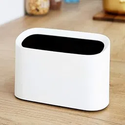 AYADA Tiny, Desk Mini Trash Can, Trash Bin, Waste Basket 1.5 L Desktop, Countertop, Makeup Tabletop Trash Can Little Cute Plastic (White)-picture-62