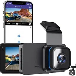 V88R 2K Dual Dash Cam with GPS, WiFi, 3-Inch Screen, Night Vision, G-Sensor, Parking Monitor Car Dashboard Camera for Front and Rear-picture-48