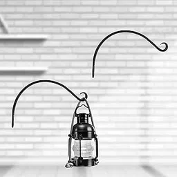 GHAR DWAR Ghardwar Metal Wall Hook (Pack of 2) Hanging Plant Bracket Decorative Straight Plant Hanger for Pots, Bird Feeder, Planters, Lantern, Macramé, Wind Chimes Indoor Outdoor Black-picture-29