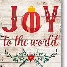 Joy to The World Christmas Decor Xmas Decorations Wood Sign Winter Decoration Wooden Signs Rustic Hanging Plaque Home Wall Art 8" x 10" Sign Wall Decor for Farmhouse Home Kitchen-picture-14